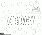 Gracy, παραλλαγή του Grace και Gracey. Όνομα βιβλική προέλευσης