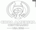 Το λογότυπο του Copa América Centenario, Ηνωμένες Πολιτείες 2016, από τις 3 έως τις 26 Ιουνίου, για τον εορτασμό των 100 χρόνων από την πρώτη Κόπα Αμέρικα το 1916
