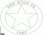 Το σήμα της Ρεντ Σταρ Κλαμπ Φρανσέ, Red Star Football Club, ποδοσφαιρική ομάδα με έδρα στο Saint-Ouen, ένας Δήμος σε το τμήμα του Seine-Saint-Denis στο βόρεια του Παρισιού