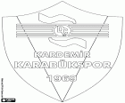 Λογότυπο της Καρντεμίρ Καραμπούκσπορ, Kardemir Karabük Spor Kulübü, αθλητικό σωματείο με έδρα την πόλη της Καραμπούκ, πρωτεύουσα του ομώνυμου επαρχίας στην περιοχή του Ευξείνου Πόντου, στη Βόρεια Ανατολία