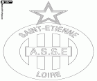 Το σήμα του ΑΣ Σαιντ-Ετιέν, Association sportive de Saint-Étienne, AS Saint-Étienne, ποδοσφαιρική ομάδα που βασίζεται σε Σαιντ-Ετιέν, πόλη που βρίσκεται στο κεντρικό ανατολικό τμήμα της Γαλλίας και κεφάλαιο του τμήματος του Λίγηρα