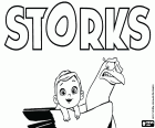 Το πρωτότυπο στα Αγγλικά των Storks, Πελαργών, μια ταινία κινουμένων σχεδίων με το μύθο από τους πελαργούς και τα μωρά λογότυπο