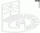 Ασπίδα της ΓΚΣ Μπελχάτοφ, Górniczy Klub Sportowy Bełchatów, GKS Bełchatów, ποδοσφαιρική ομάδα που βασίζεται στην Μπελχάτοφ, πόλη της Βοϊβοδάτο Λοτζ στην κεντρική περιοχή της Πολωνίας