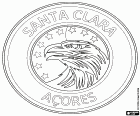 Ασπίδα της ΚΝ Σάντα Κλάρα, Clube Desportivo Santa Clara, ποδοσφαιρική ομάδα με έδρα την Πόντα Ντελγάδα, πόλη το νησί São Miguel και μία από τις τρεις πρωτεύουσες των Αζορών. Οι Αζόρες είναι εννέα Πορτογαλικά νησιά που βρίσκονται στον Ατλαντικό Ωκεανό, σε περίπου 1400 χιλιόμετρα προς τα δυτικά της Λισαβόνα