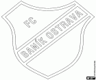 Ασπίδα της ΦΚ Μπάνικ Όστραβα, FC Baník Ostrava, ομάδα ποδοσφαίρου που βασίζεται στη συνοικία στο Slezská στην πόλη Οστράβα, την τρίτη πιο πυκνοκατοικημένη πόλη της χώρας και πρωτεύουσα της Μοραβίας-Σιλεσίας περιοχή στα βορειοανατολικά της Δημοκρατίας της Τσεχίας