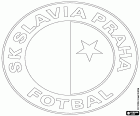 Το σήμα του ΣΚ Σλάβια Πράγας, Sportovní klub Slavia Praha Fotbal AS, ποδοσφαιρική ομάδα σε ένα αθλητικό σωματείο με έδρα την Πράγα, η πιο πυκνοκατοικημένη πόλη και η πρωτεύουσα της Δημοκρατίας της Τσεχίας