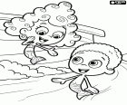 Δύο από τα Bubble Guppies, η Deema και η Goby μιλάει ζωηρά
