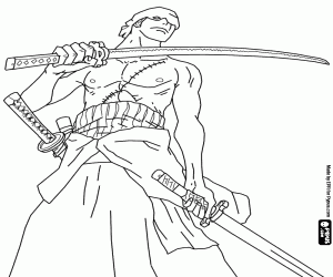 για ζωγραφική Roronoa Zoro με σπαθιά του