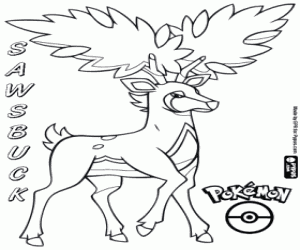 για ζωγραφική Sawsbuck το καλοκαίρι, Pokemon