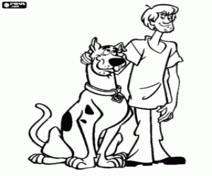 για ζωγραφική Scooby-Doo και Shaggy, οι δύο φίλοι