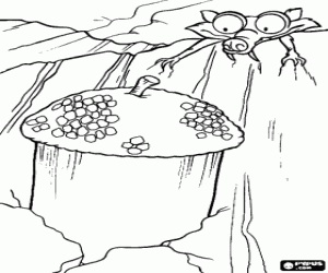 για ζωγραφική Scrat και ένα τεράστιο βελανίδι