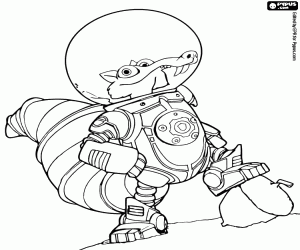 για ζωγραφική Scrat και την βελανίδι σε έναν πλανήτη