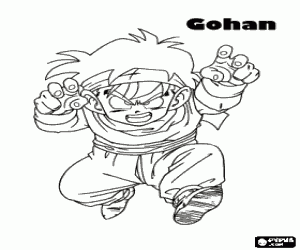 για ζωγραφική Son Gohan, ένα παιδί πολεμιστής