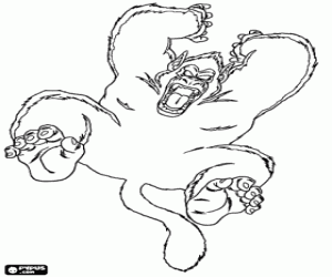 για ζωγραφική Son Goku μετατραπεί σε ένα γιγαντιαίο πίθηκο