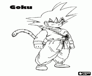 για ζωγραφική Son Goku, το παιδί με ουρά