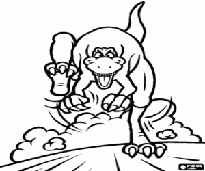 για ζωγραφική T-Rex δεινόσαυρος που φαίνεται από το μέτωπο