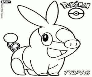 για ζωγραφική Tepig, ένα γουρούνι Pokemon