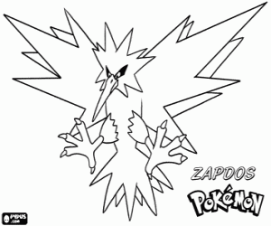 για ζωγραφική Zapdos, ένα πουλί Pokemon