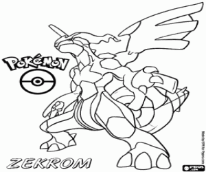 για ζωγραφική Zekrom, ένα λευκά pokemon