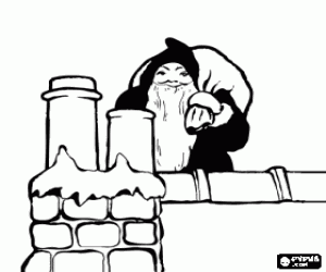 για ζωγραφική Άγιος Βασίλης στη στέγη