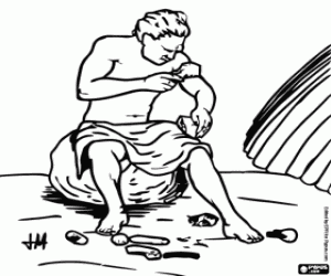 για ζωγραφική Άνθρωπος με λίθινα εργαλεία