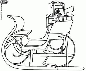 για ζωγραφική Έλκηθρο του Αϊ Βασίλη και δώρα