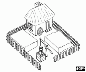 για ζωγραφική Ένα αγρόκτημα με νερό καλά