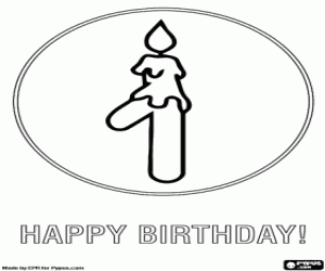 για ζωγραφική Ένα αναμμένο κερί με το νούμερο ένα