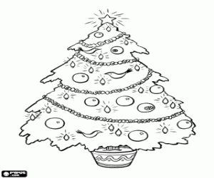 για ζωγραφική Ένα αστραφτερό χριστουγεννιάτικο δέντρο