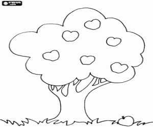 για ζωγραφική Ένα δέντρο με φρούτα