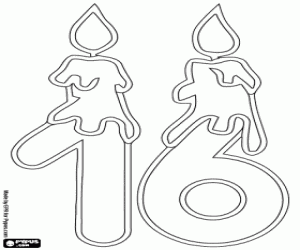 για ζωγραφική Ένα δεκαεξάχρονο και κεριά στη λεπτή γραμμή