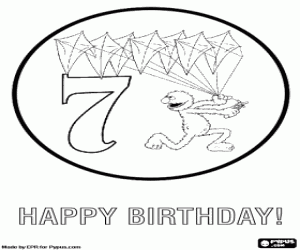 για ζωγραφική Ένα επτά χρόνια γενέθλια και Grover