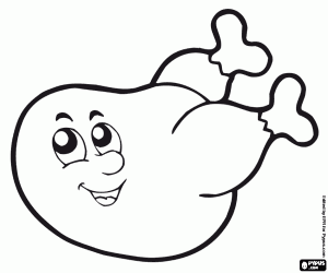 για ζωγραφική Ένα ευτυχισμένο κοτόπουλο ψητό