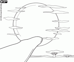 για ζωγραφική Ένα ηλιοβασίλεμα στην αφρικανική σαβάνα