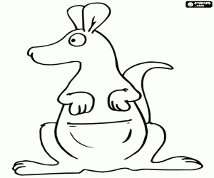 για ζωγραφική Ένα καγκουρό, βλέποντάς τα από μπροστά