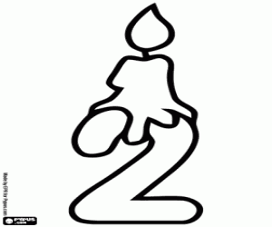 για ζωγραφική Ένα κερί και το νούμερο δύο