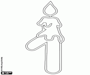 για ζωγραφική Ένα κερί και τον αριθμό 1