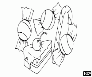 για ζωγραφική Ένα κομμάτι του κέικ και γλυκά