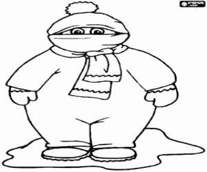 για ζωγραφική Ένα πολύ προστατευμένο αγόρι το χειμώνα