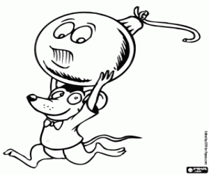 για ζωγραφική Ένα ποντίκι και ένα χριστουγεννιάτικο μπάλα