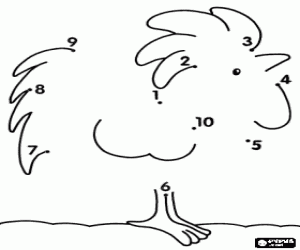 για ζωγραφική Έναν κόκορα για να σχεδιάσετε το σημείο σε σημείο