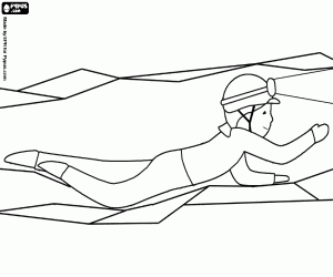 για ζωγραφική Ένας Σπηλαιολόγος σε ένα στενό σπήλαιο