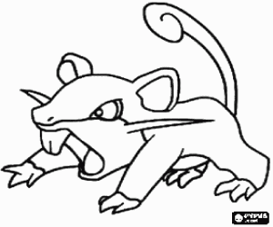 για ζωγραφική Ένας αρουραίος Pokémon Rattata