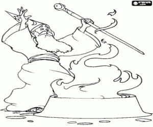 για ζωγραφική Ένας μάγος με τα μαγικά στοιχεία