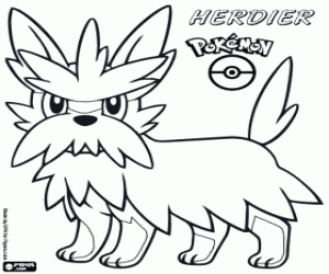 για ζωγραφική Ένας σκύλος Pokemon Herdier