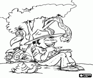 για ζωγραφική Ένας τυχοδιώκτης και τα ζώα