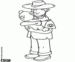 για ζωγραφική Ένας φύλακας δάσος με ένα κοάλα