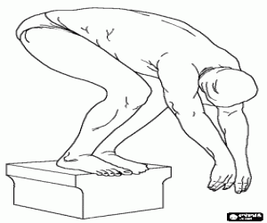 για ζωγραφική Έτοιμο να ανταγωνιστεί κολυμβητής