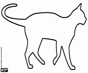 για ζωγραφική Ήσυχος περίπατος γάτας, σιλουέτα