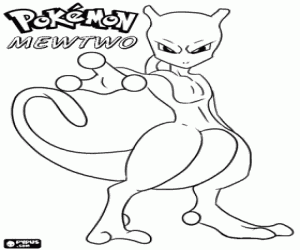 για ζωγραφική Αιλουροειδών pokemon Mewto